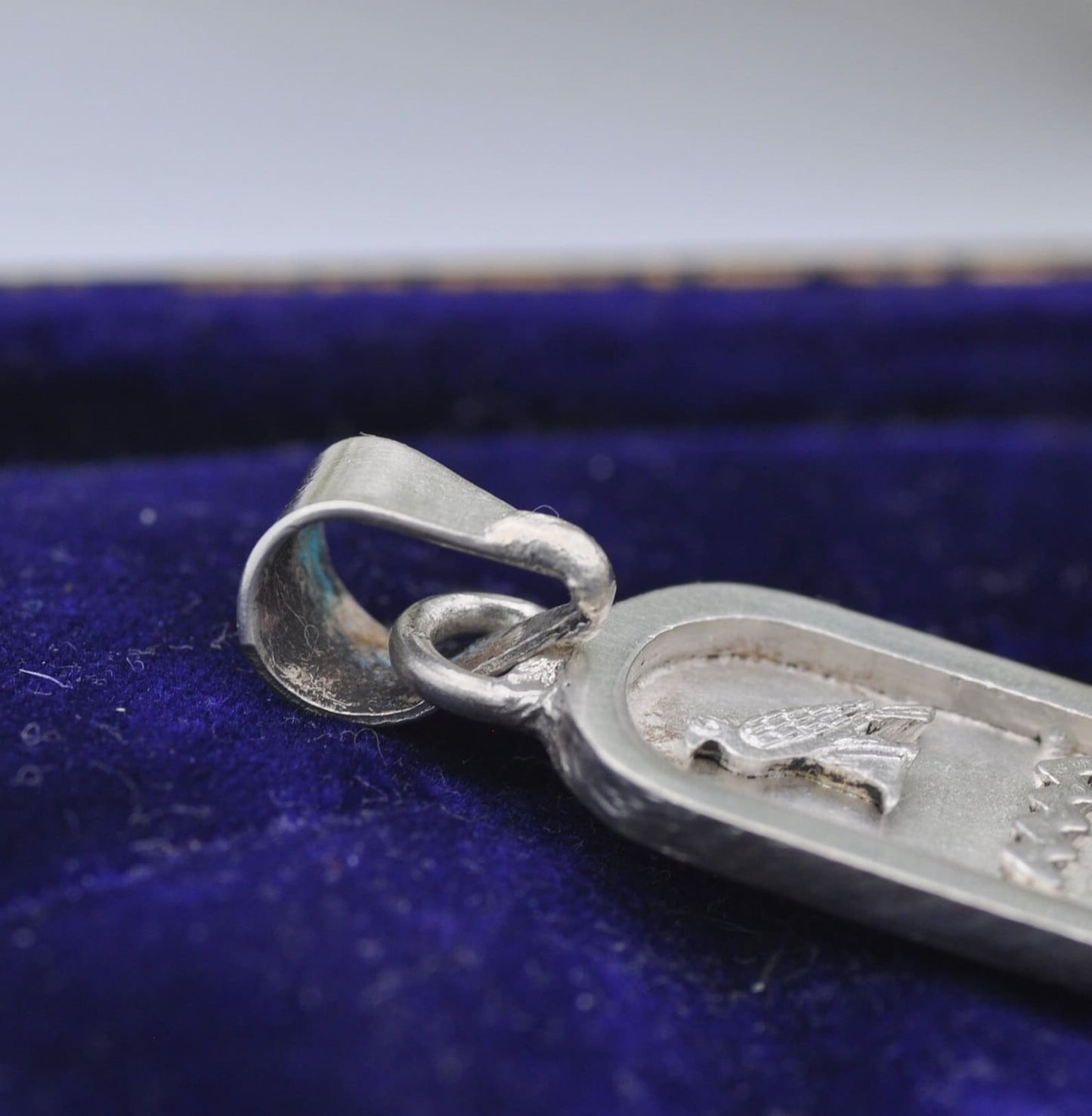 Vintage Sterling Silver Egyptian Cartouche Pendant with Hieroglyphs - Spelling Out Name Ann