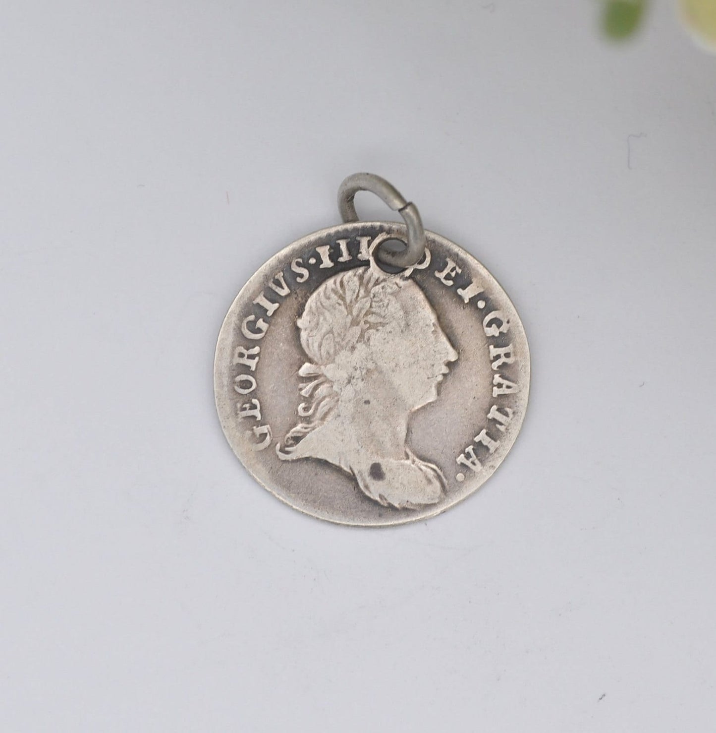 Antique Sterling Silver 1762 George III Threepence Coin Pendant - Silver Coin Jewellery