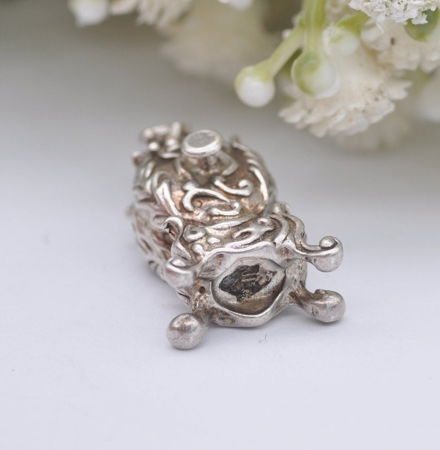 Vintage Sterling Silver Mantel Clock Charm Pendant