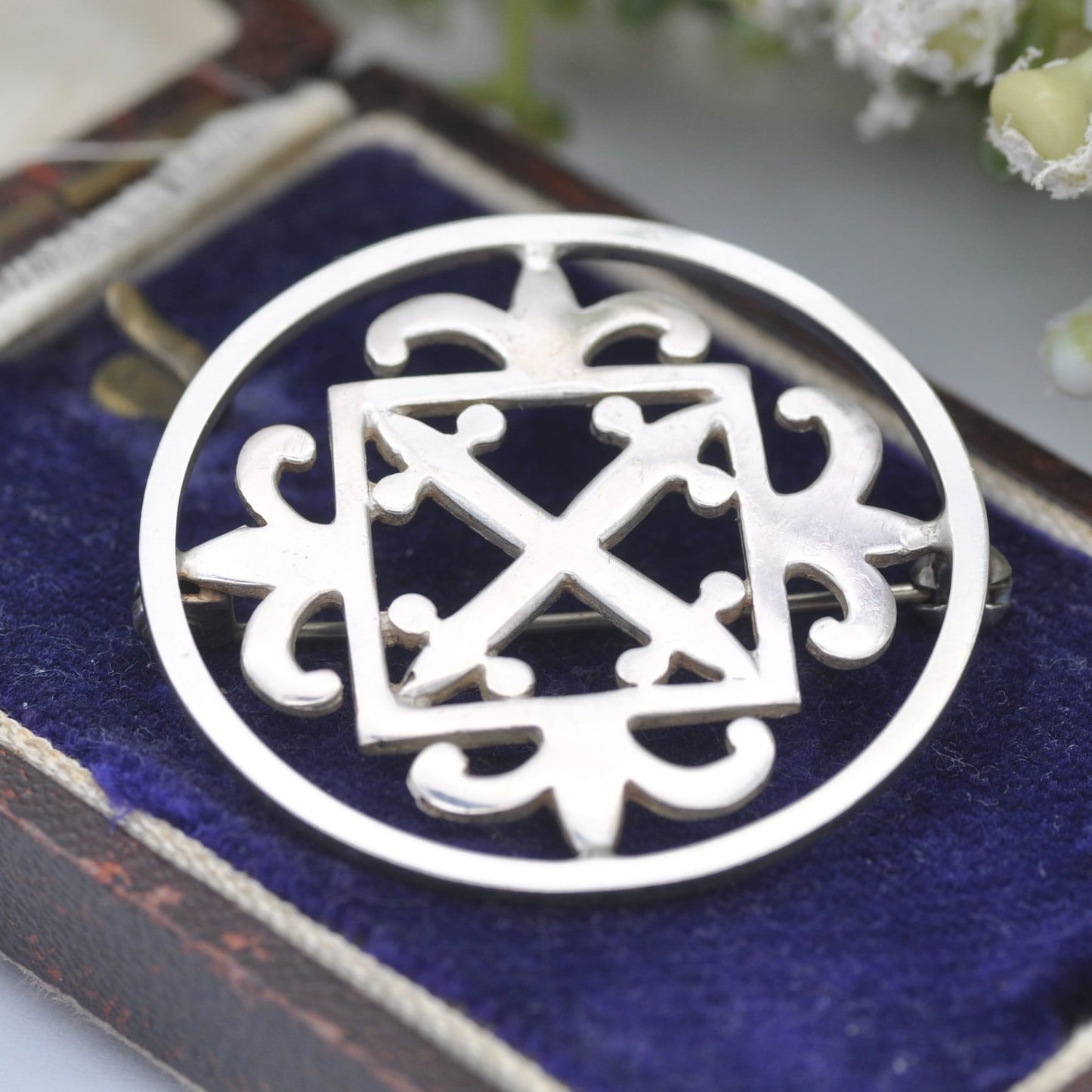 Vintage Ortak Scottish Sterling Silver Brooch by Malcolm Gray 1978 - Celtic Cross | Edinburgh Hallmarks