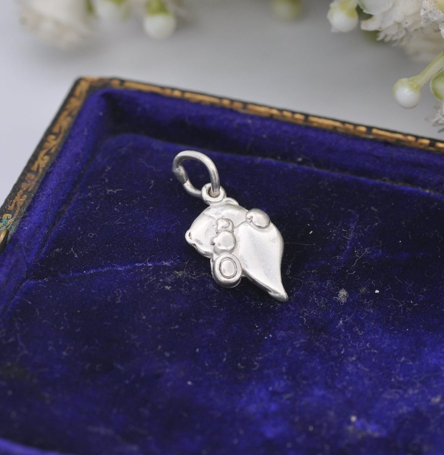 Sterling Silver Forever Friends Bear Charm Pendant - Teddy Bear Hugging a Love Heart | Hallmark Gift