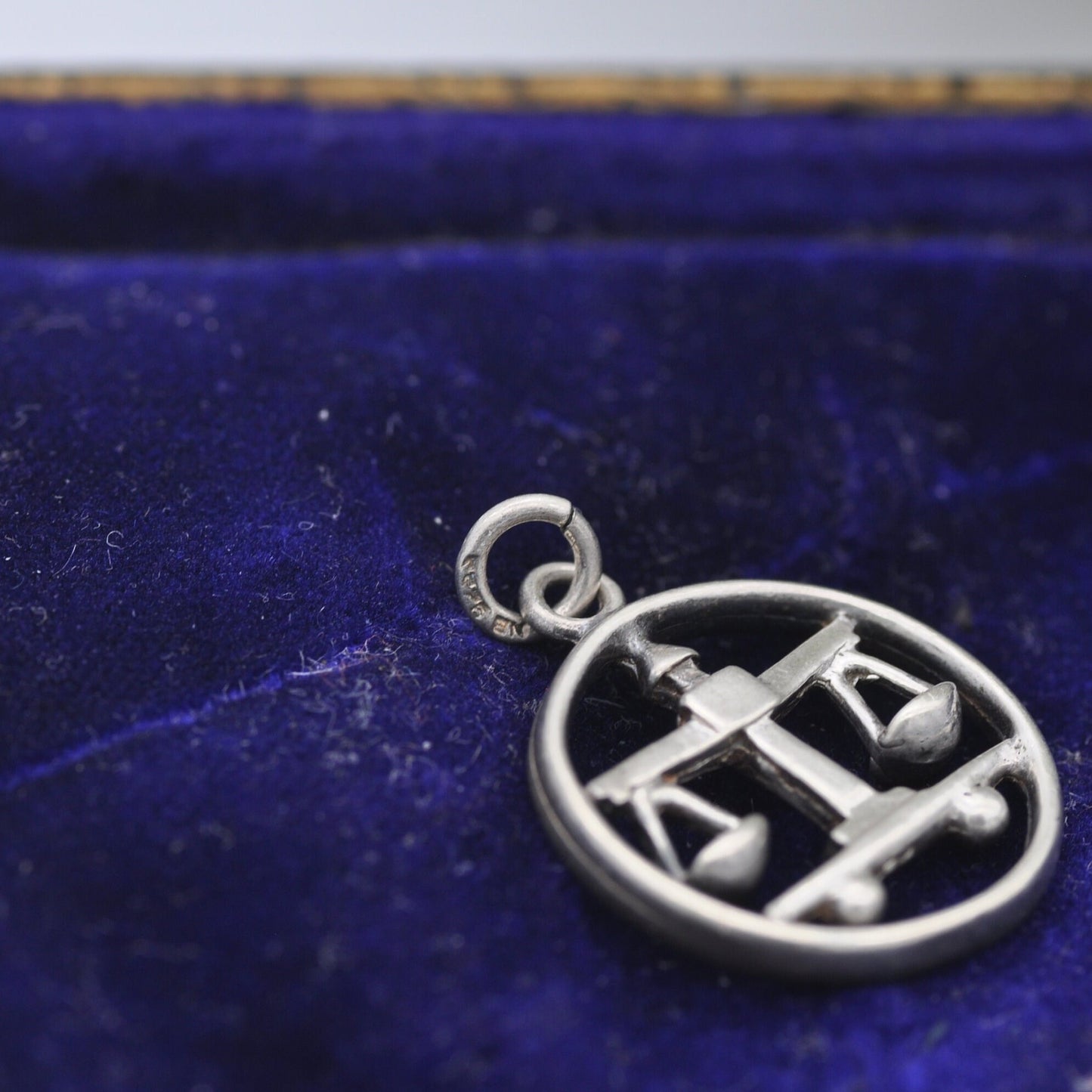 Vintage Sterling Silver Libra Scales Charm Pendant - Zodiac Star Sign | Scandinavian Silver