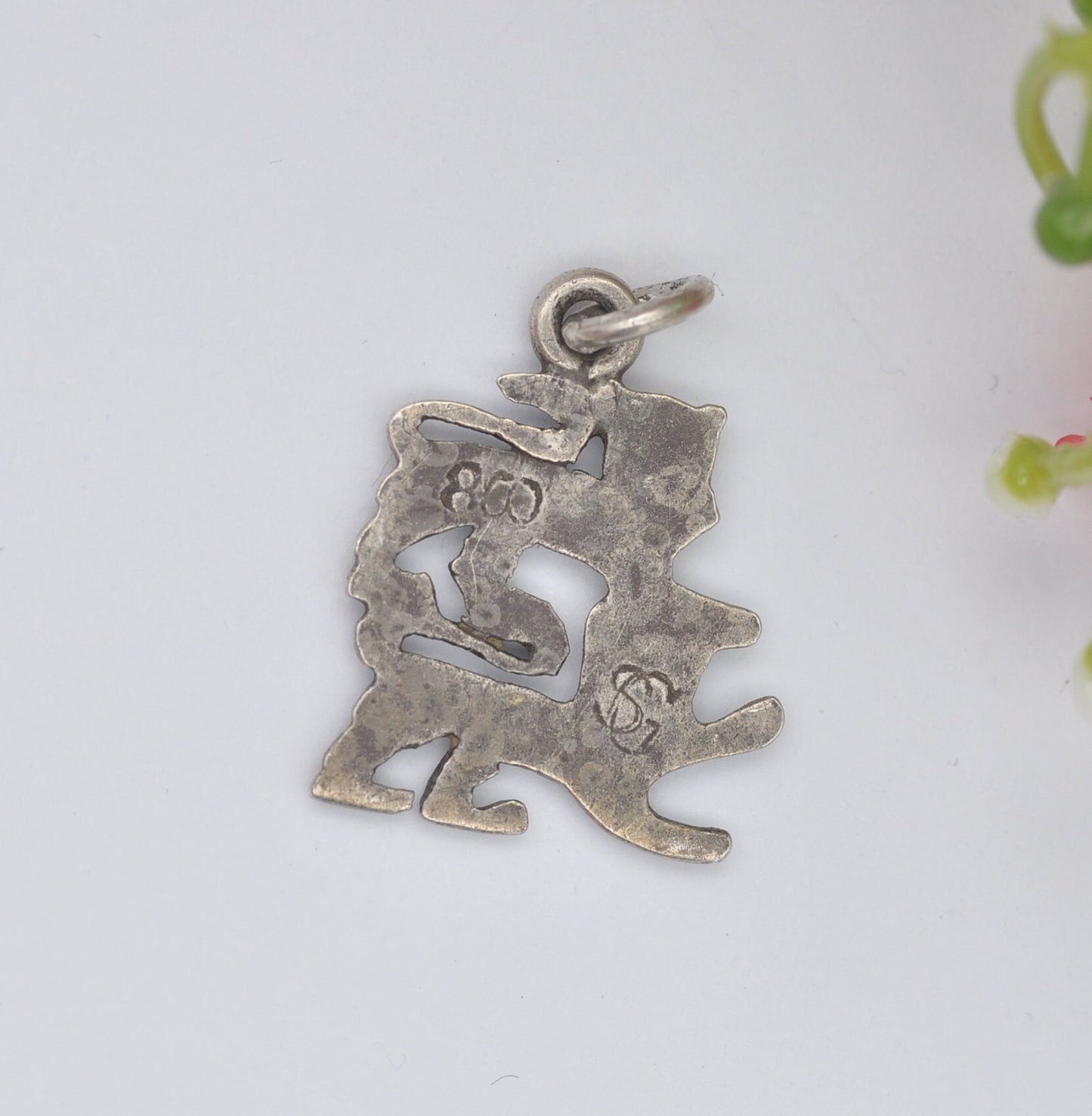 Antique Silver Normandy Lions Charm Pendant - William the Conqueror Coat of Arms | Two Lions Passant