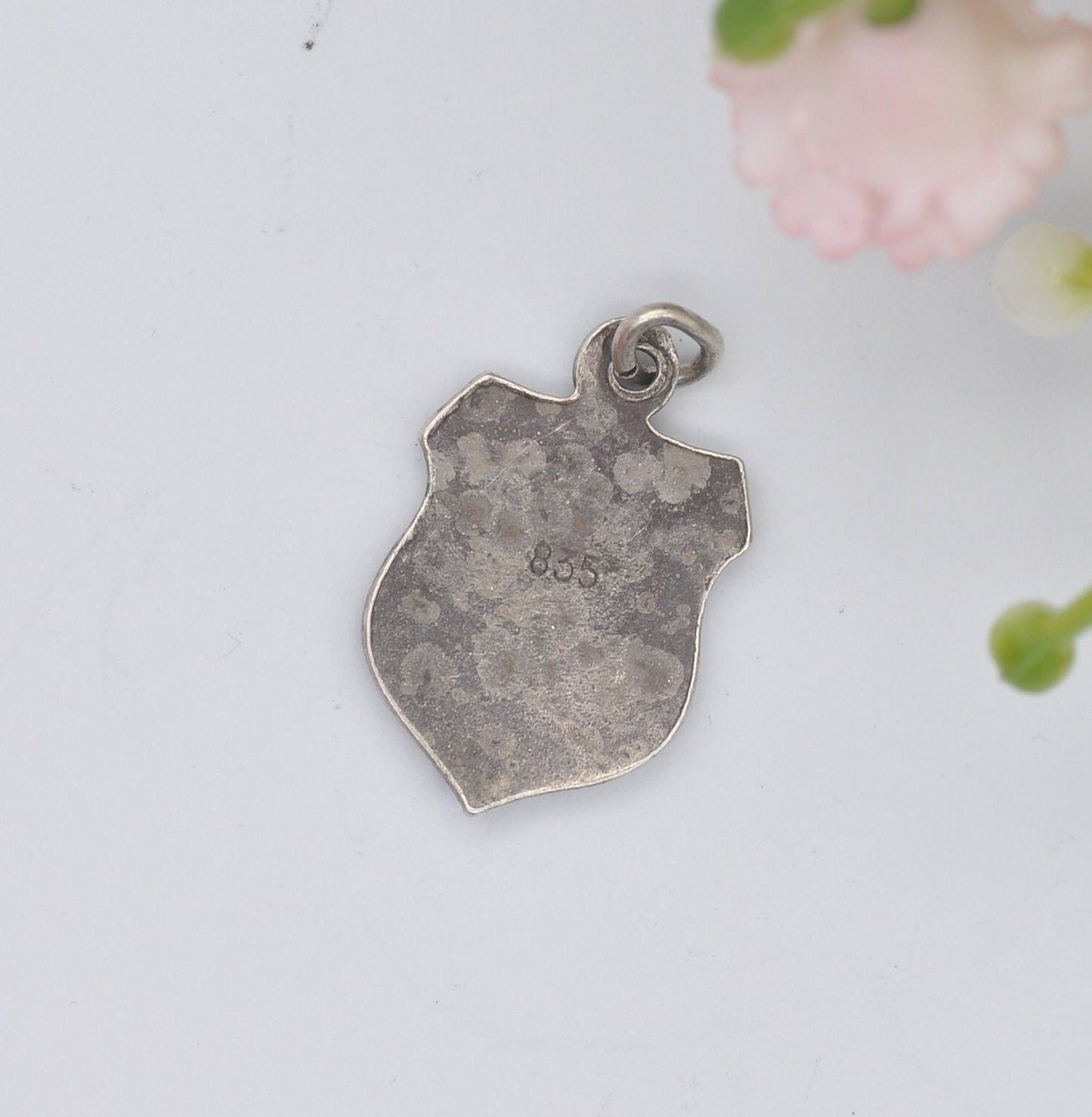 Vintage Silver Enamel Holland Souvenir Shield Charm Pendant - Netherlands Tourist Charm