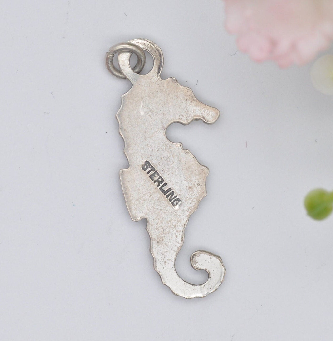 Vintage Sterling Silver Seahorse Charm Pendant - Detailed Animal Gift