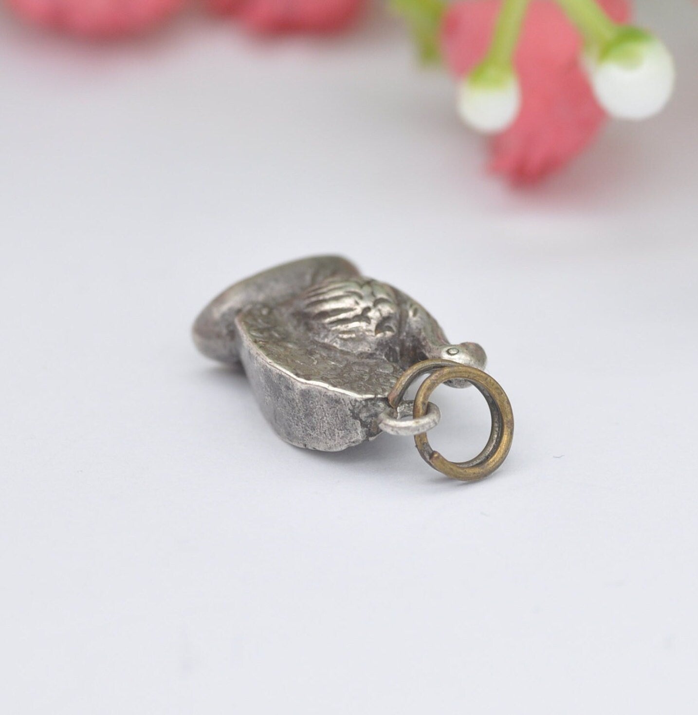 Vintage Silver Turkey Charm Pendant - Detailed Animal | Thanksgiving Bird