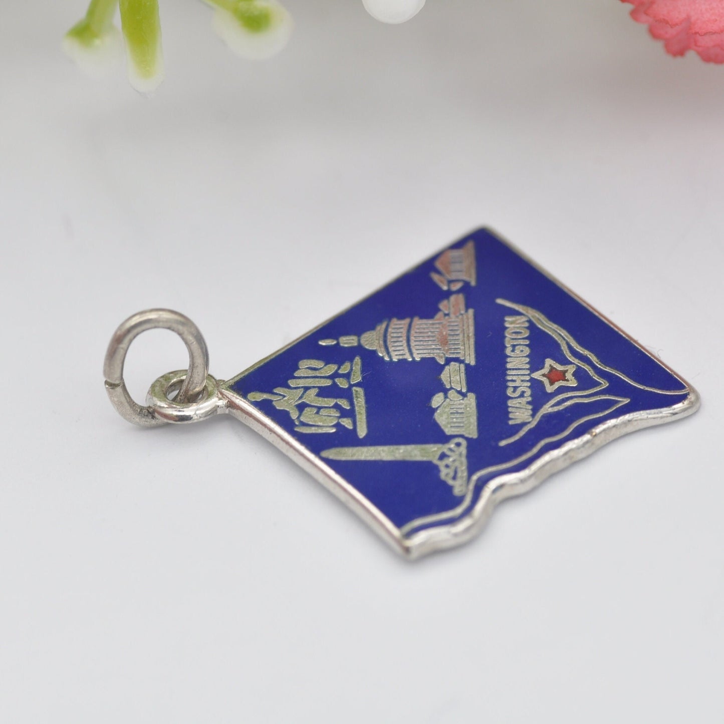 Vintage Washington DC Monument Souvenir Charm Pendant - American Buildings | Washington D.C. | Lincoln Statue