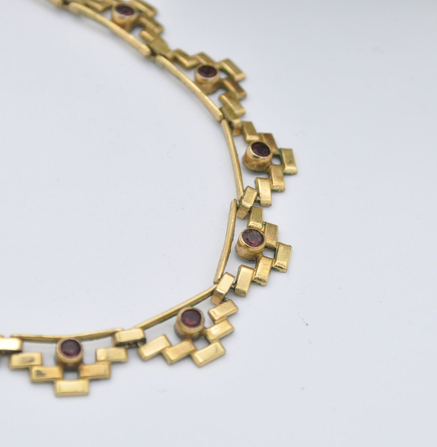 Vintage Kordes and Lichtenfels Rolled Gold Choker Necklace with Purple Paste - K&L Mid-Century | Brickwork Brick Link
