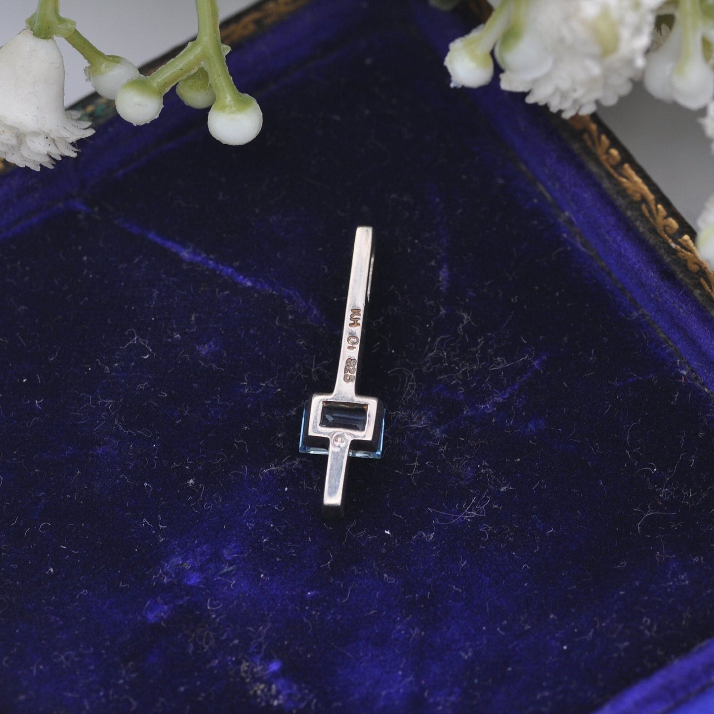 Kit Heath Sterling Silver Aquamarine Pendant - Stylised Cross