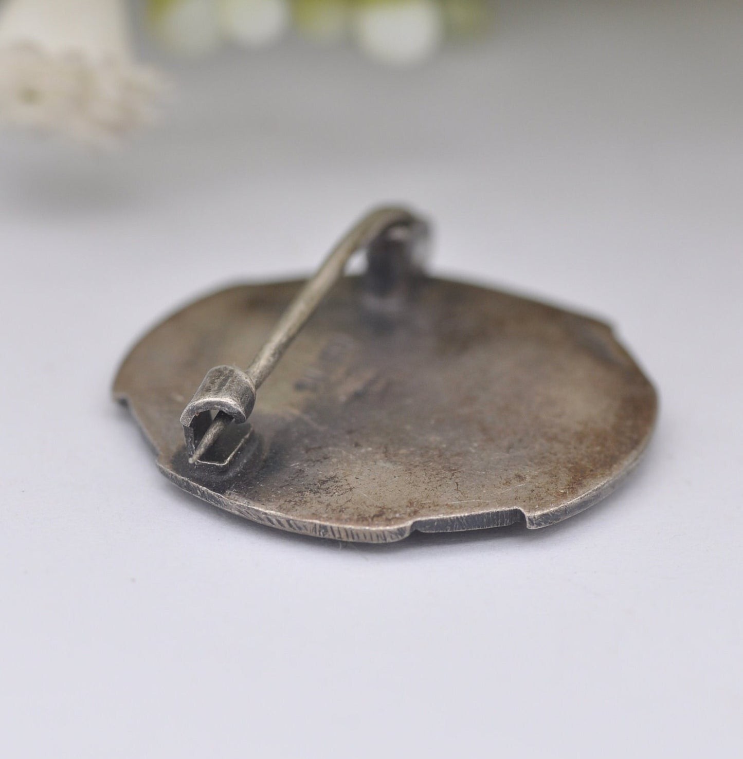 Antique Sterling Silver Celtic Brooch - Celtic Knot Shield Design