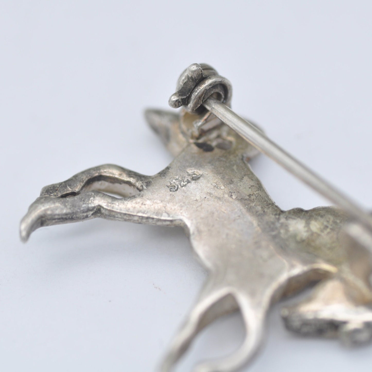 Vintage Sterling Silver Horse Brooch - Novelty Animal Jewellery | Realistic Horse Pin