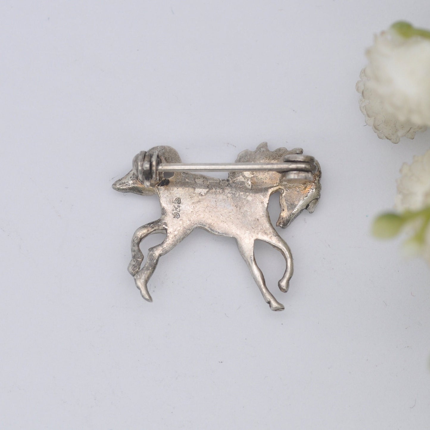 Vintage Sterling Silver Horse Brooch - Novelty Animal Jewellery | Realistic Horse Pin