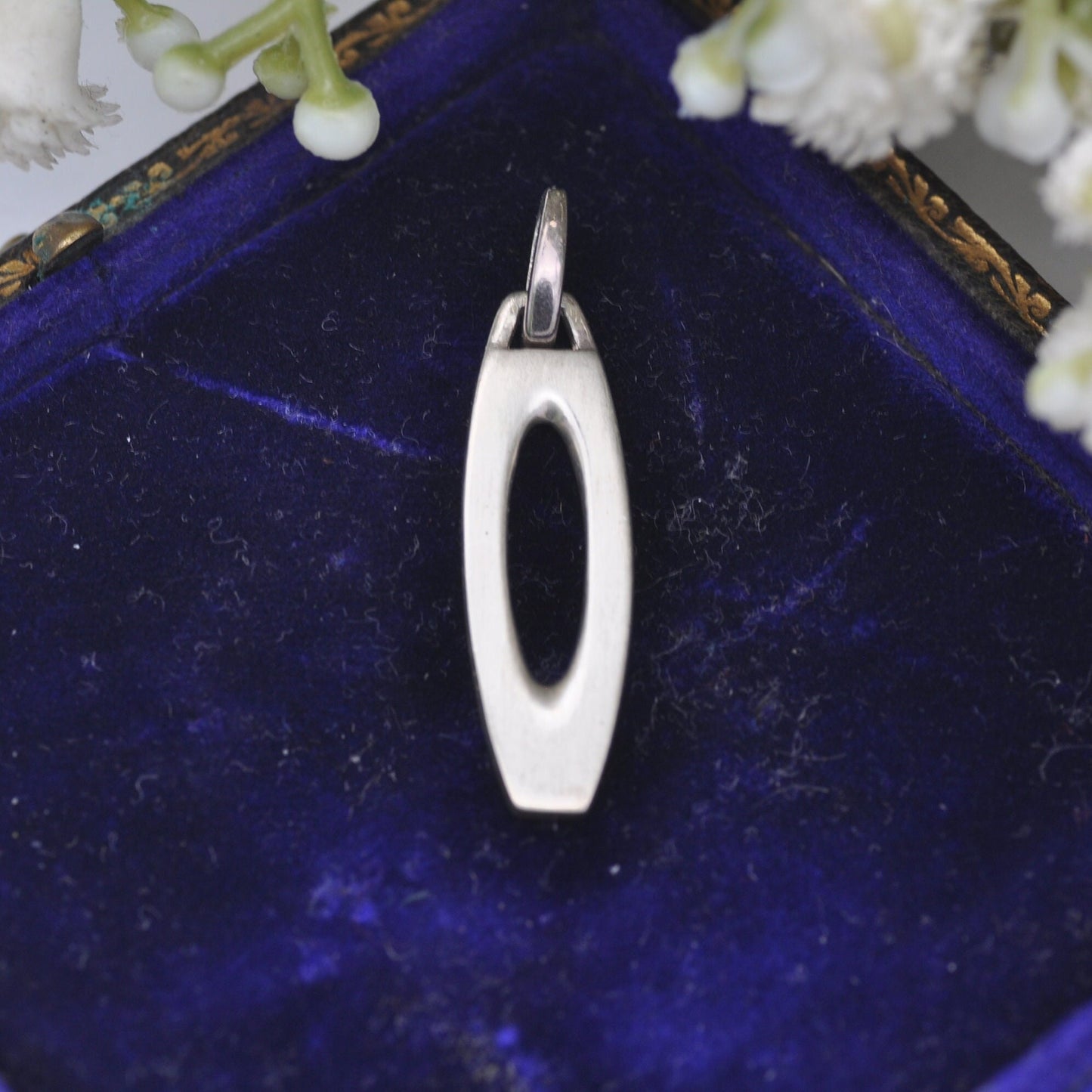Vintage Kit Heath Sterling Silver Pendant - Squared Oval