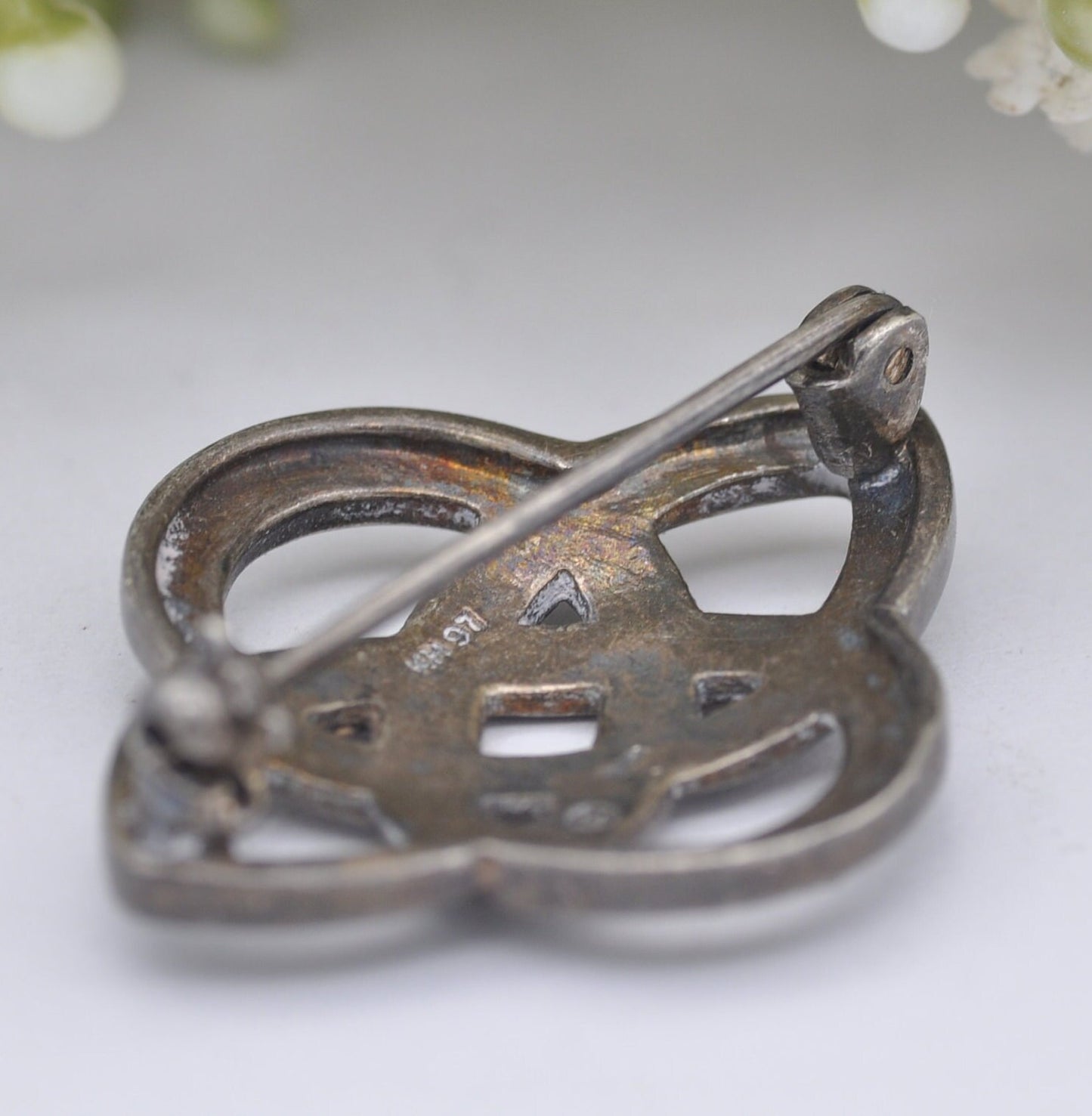 Vintage Kit Heath Sterling Silver Brooch -Small Open Celtic Knot Design