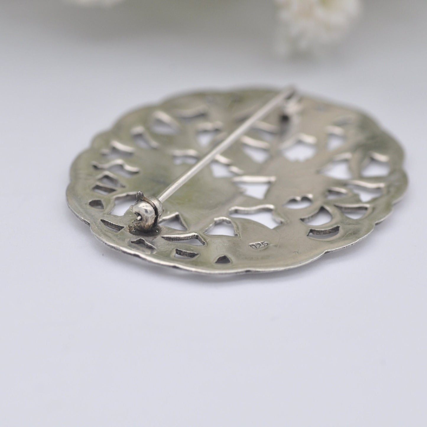 Vintage Sterling Silver Openwork Flower Brooch - Cut Out Flowers | Victorian Aesthetic Style