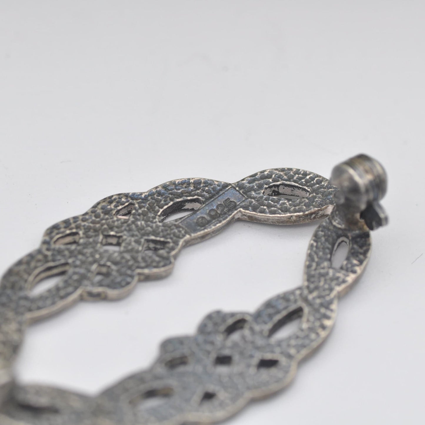 Vintage Malcolm Gray Scottish Sterling Silver Brooch - Ortak Designer | Openwork Celtic Knot Design