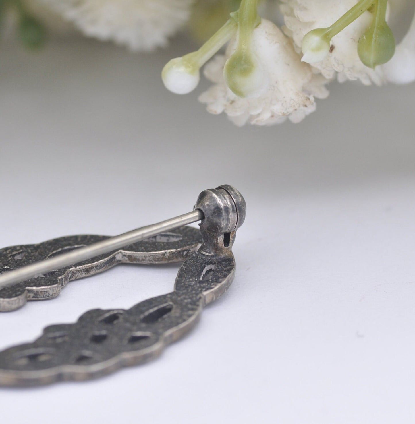 Vintage Malcolm Gray Scottish Sterling Silver Brooch - Ortak Designer | Openwork Celtic Knot Design