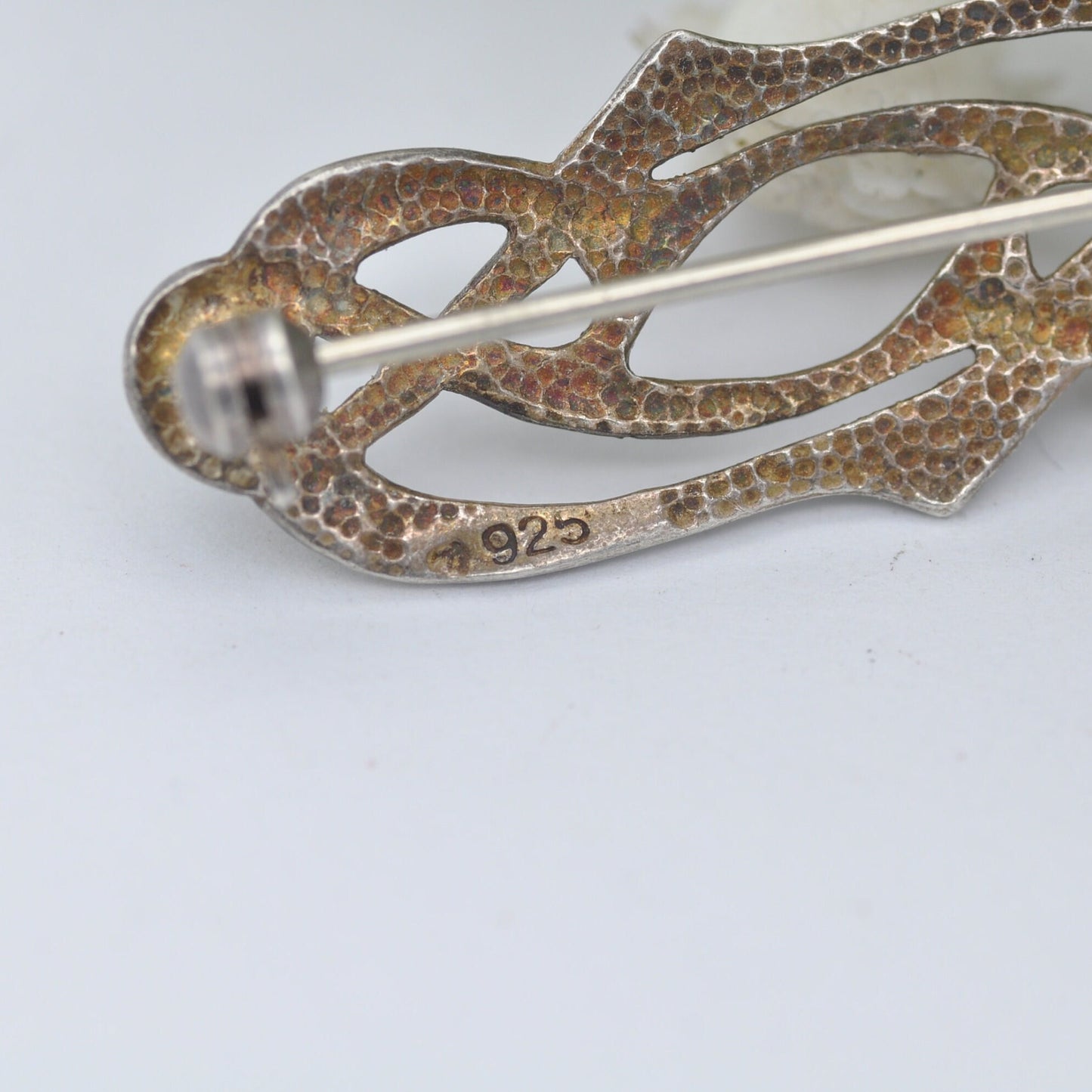 Vintage Celtic Twist Sterling Silver Brooch - Openwork Celtic Knot Design