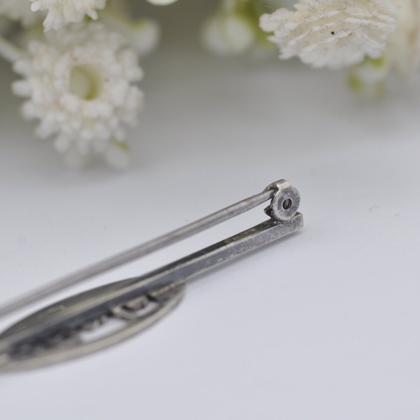 Antique Sterling Silver Baby Bar Brooch - Word Baby Pin