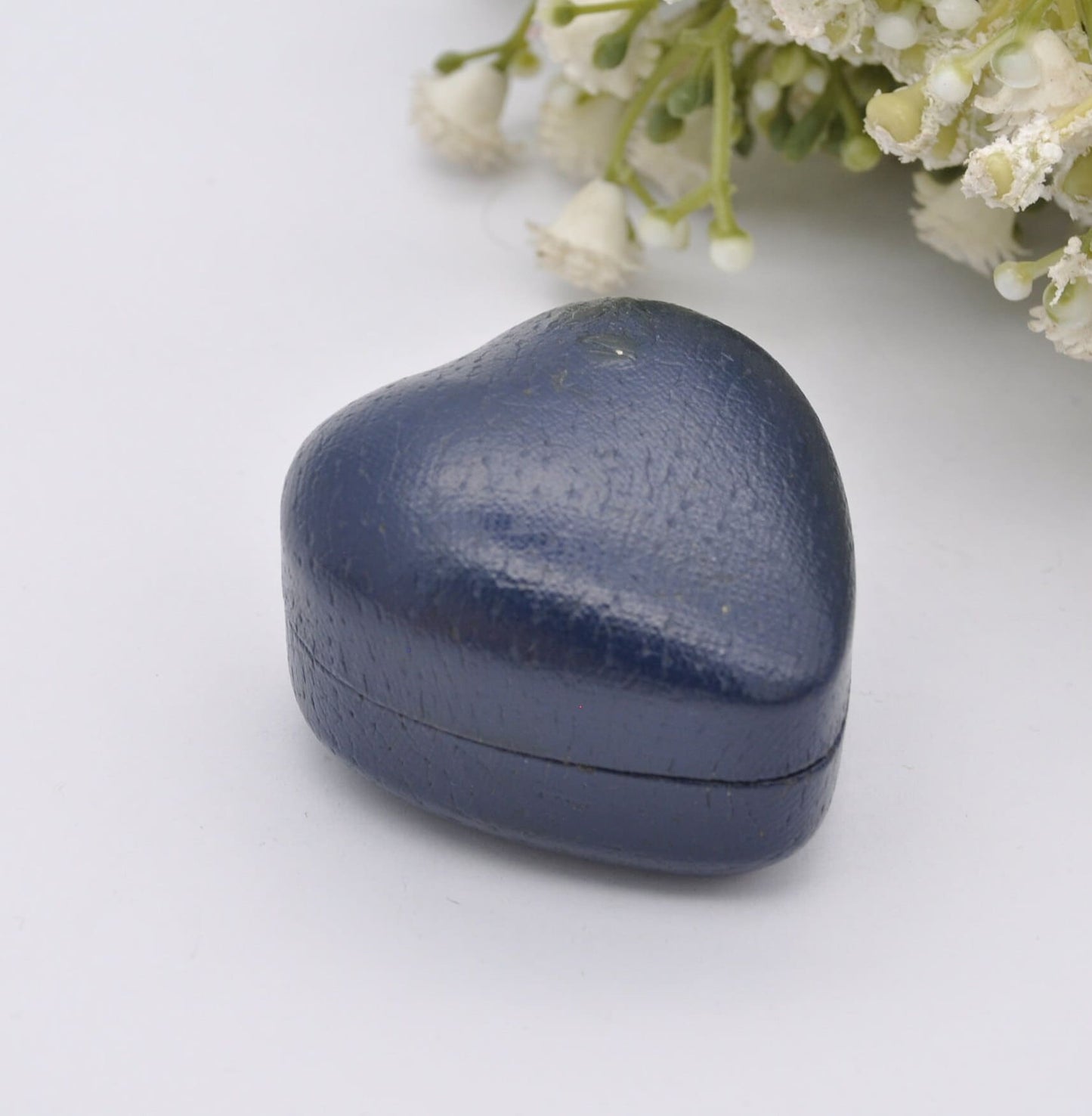 Vintage Blue Heart Ring Box - Lumbers Jewellers Banbury & Leicester | Velvet Lined | Leatherette