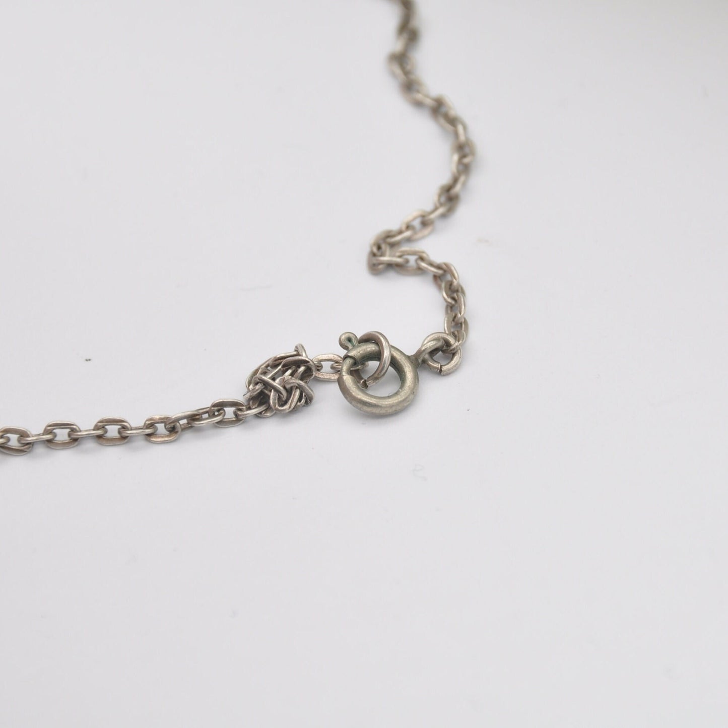 Vintage Art Deco Silver Necklace with Paste - Floral Bar Spacers | Long Drop