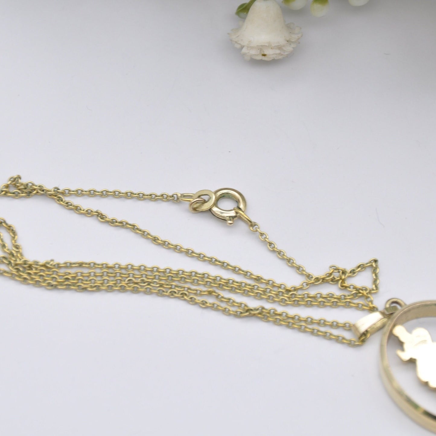 Vintage Kollmar & Jourdan St Christopher Pendant Necklace on Original Chain - Gold Plated | German Designers KJ | Mid-Century Costume
