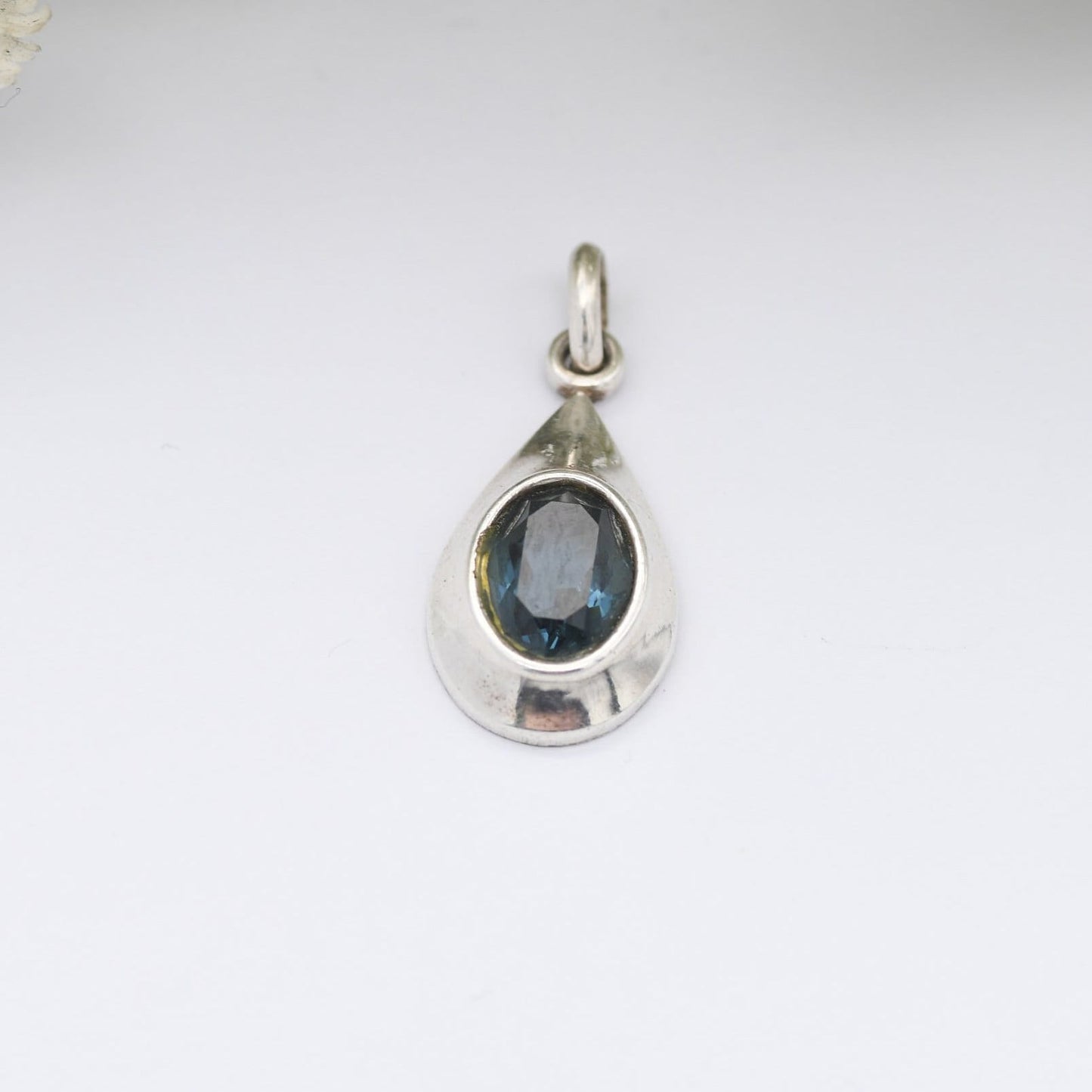 Vintage Andreas Daub A*D Sterling Silver Blue Paste Pendant - Minimal Mid-Century Modernist