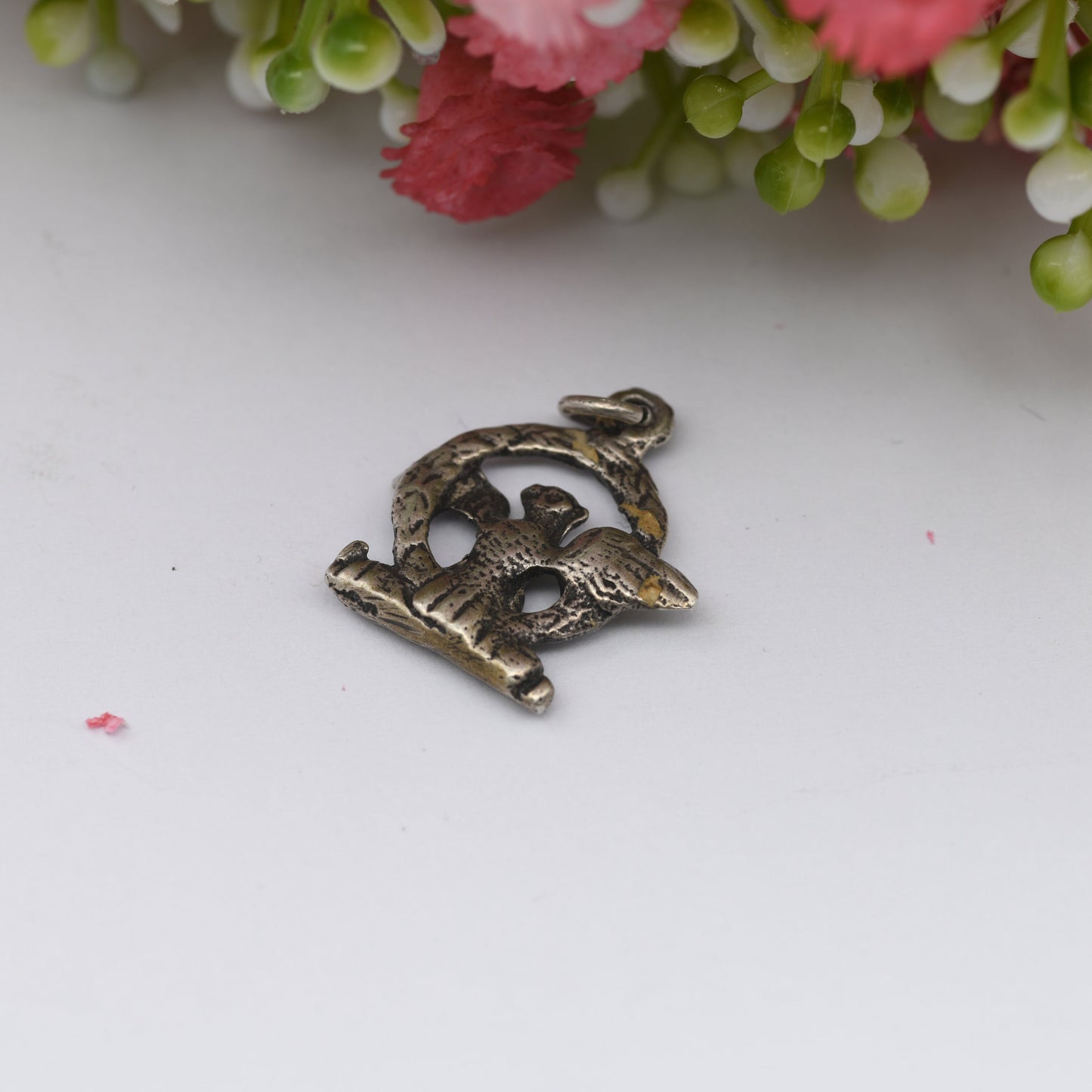 Vintage Silver Eagle in Wreath Charm Pendant - SPQR Ancient Roman Symbol of the Senate | USA American Eagle