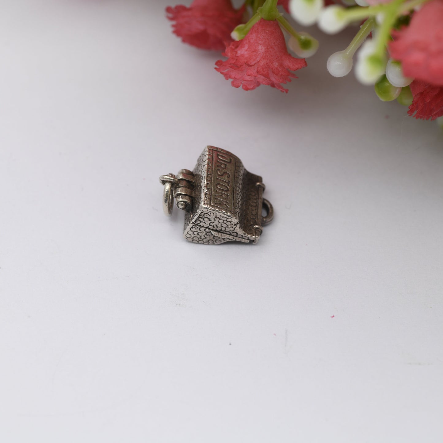 Vintage Sterling Silver Dr Stork Bag Charm - Doctor's Bag Opening to Reveal a Baby