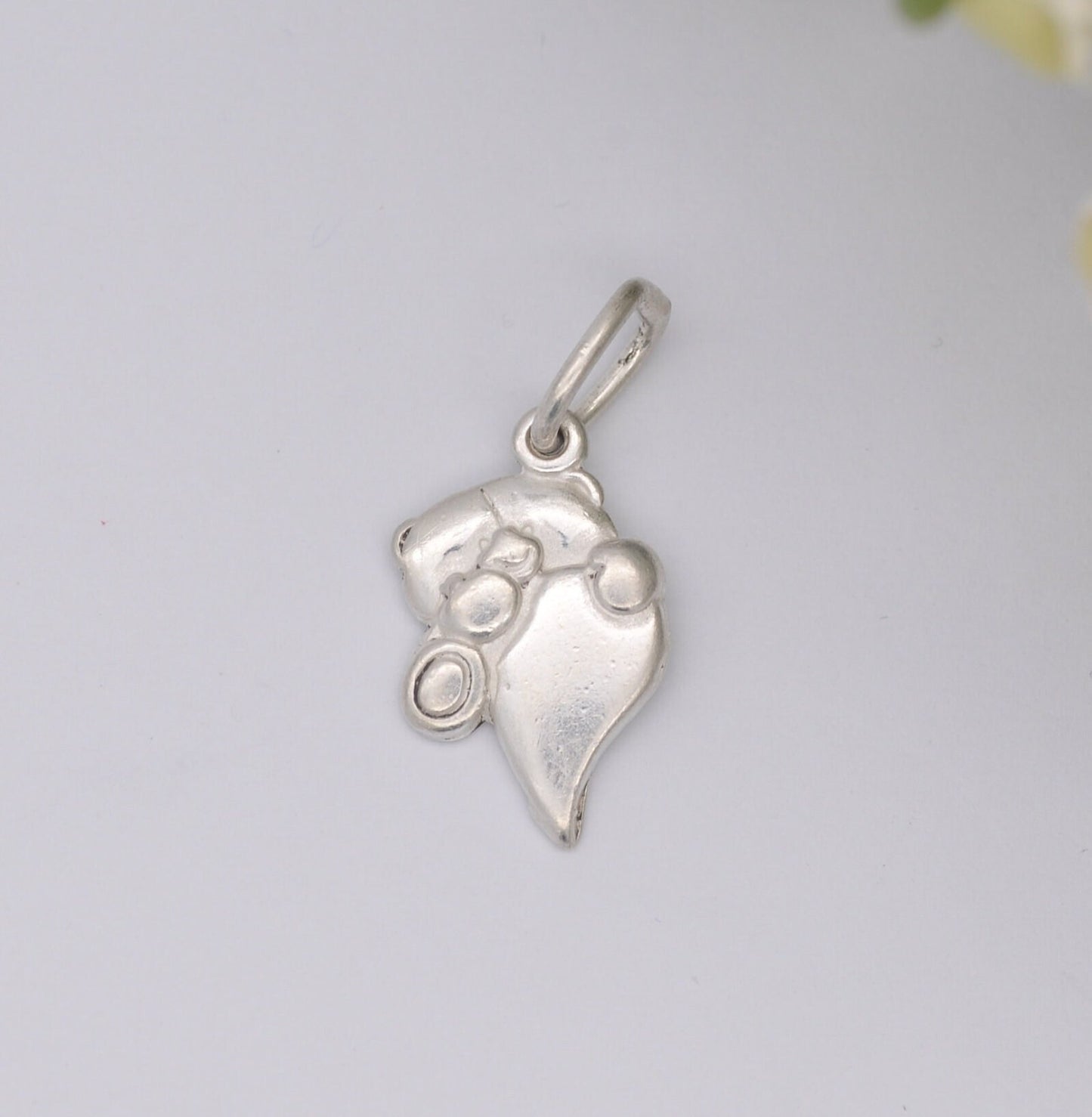Sterling Silver Forever Friends Bear Charm Pendant - Teddy Bear Hugging a Love Heart | Hallmark Gift