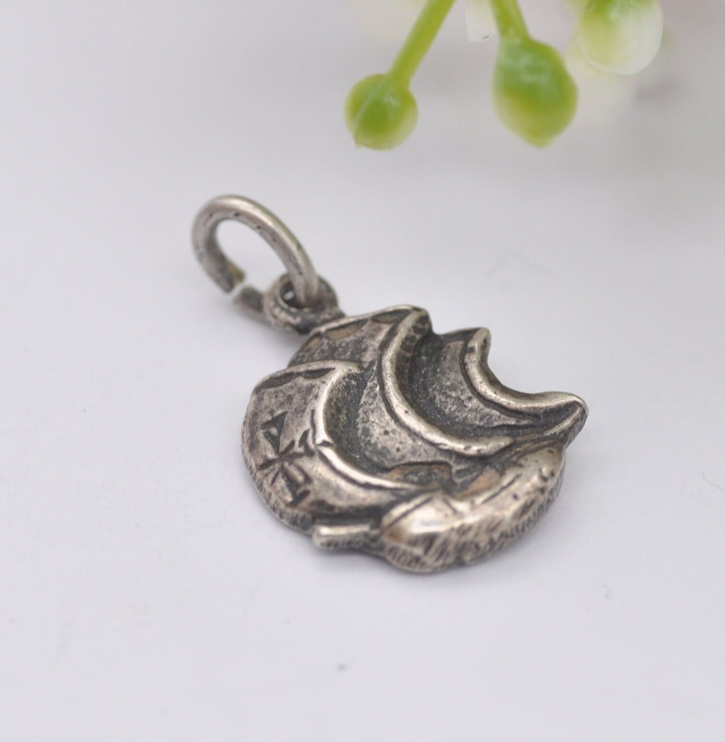 Vintage Sterling Silver Sailing Ship Charm - Maltese Cross on the Sails