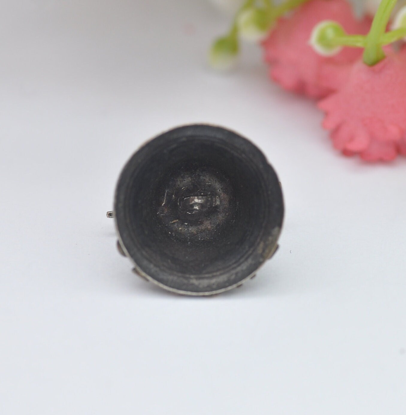 Antique Sterling Silver and Gold Bruges Bell Charm Pendant - Belgian Tourist Souvenir