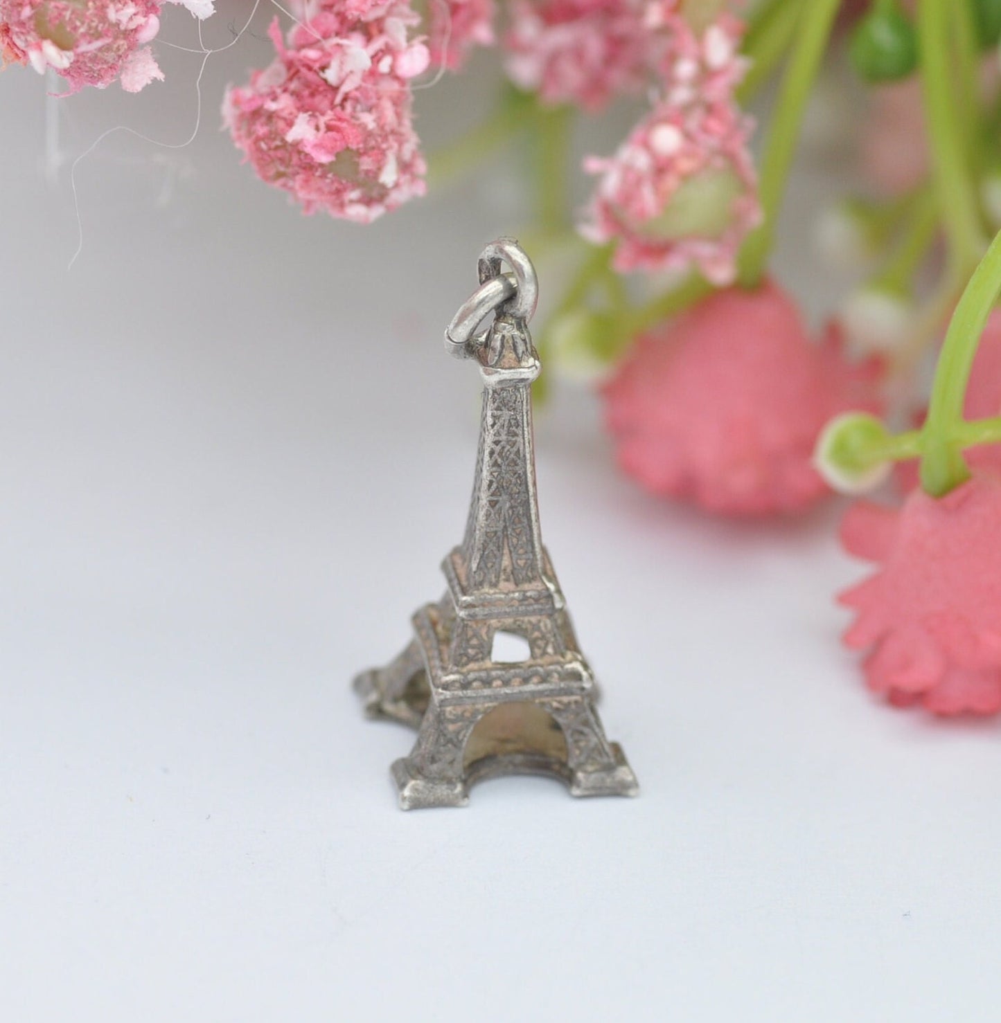 Vintage Sterling Silver Eiffel Tower Charm Pendant - Paris France Souvenir
