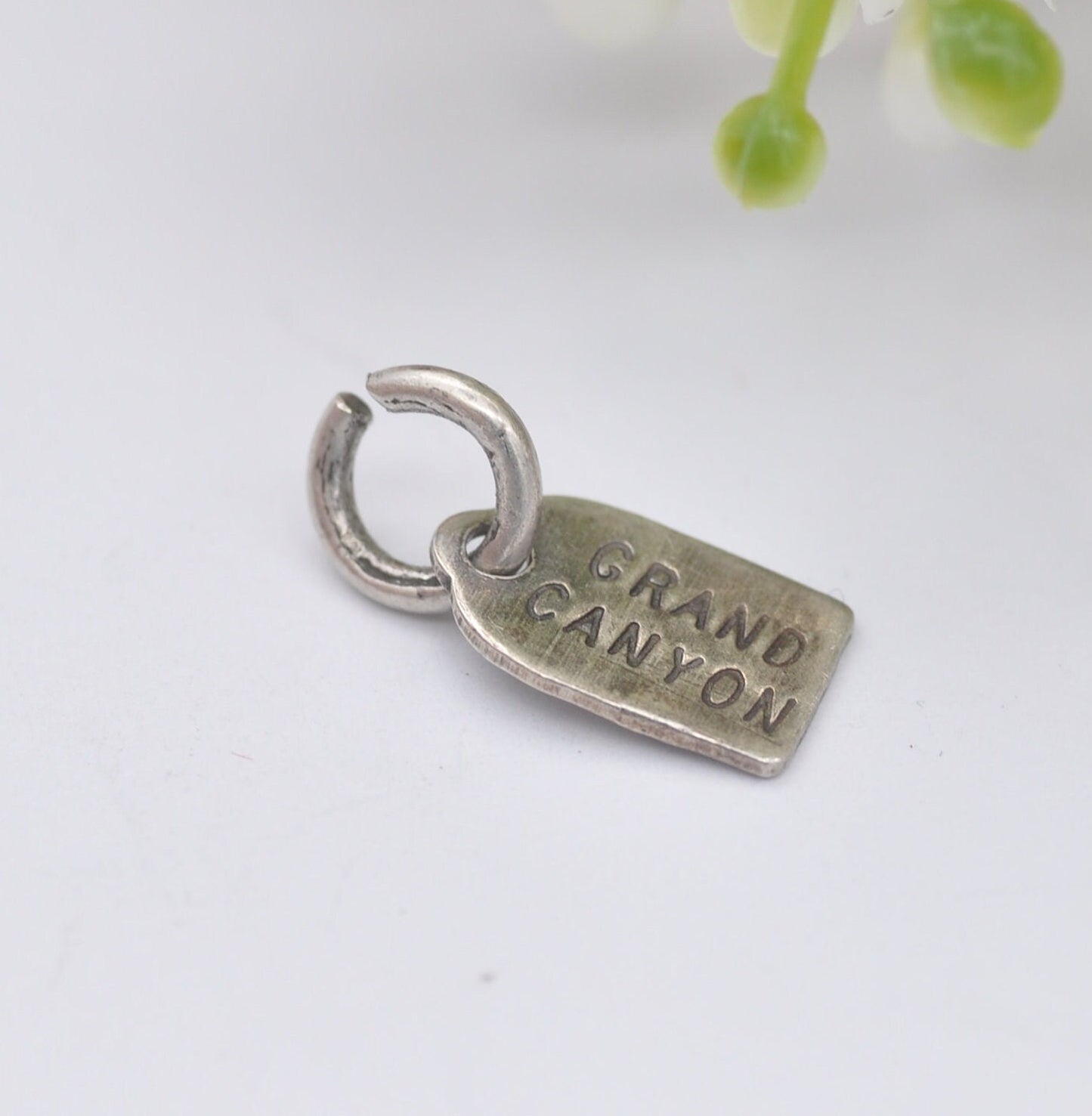 Vintage Sterling Silver Grand Canyon Souvenir Charm Pendant - American Tourist Travel Gift | Luggage Tag