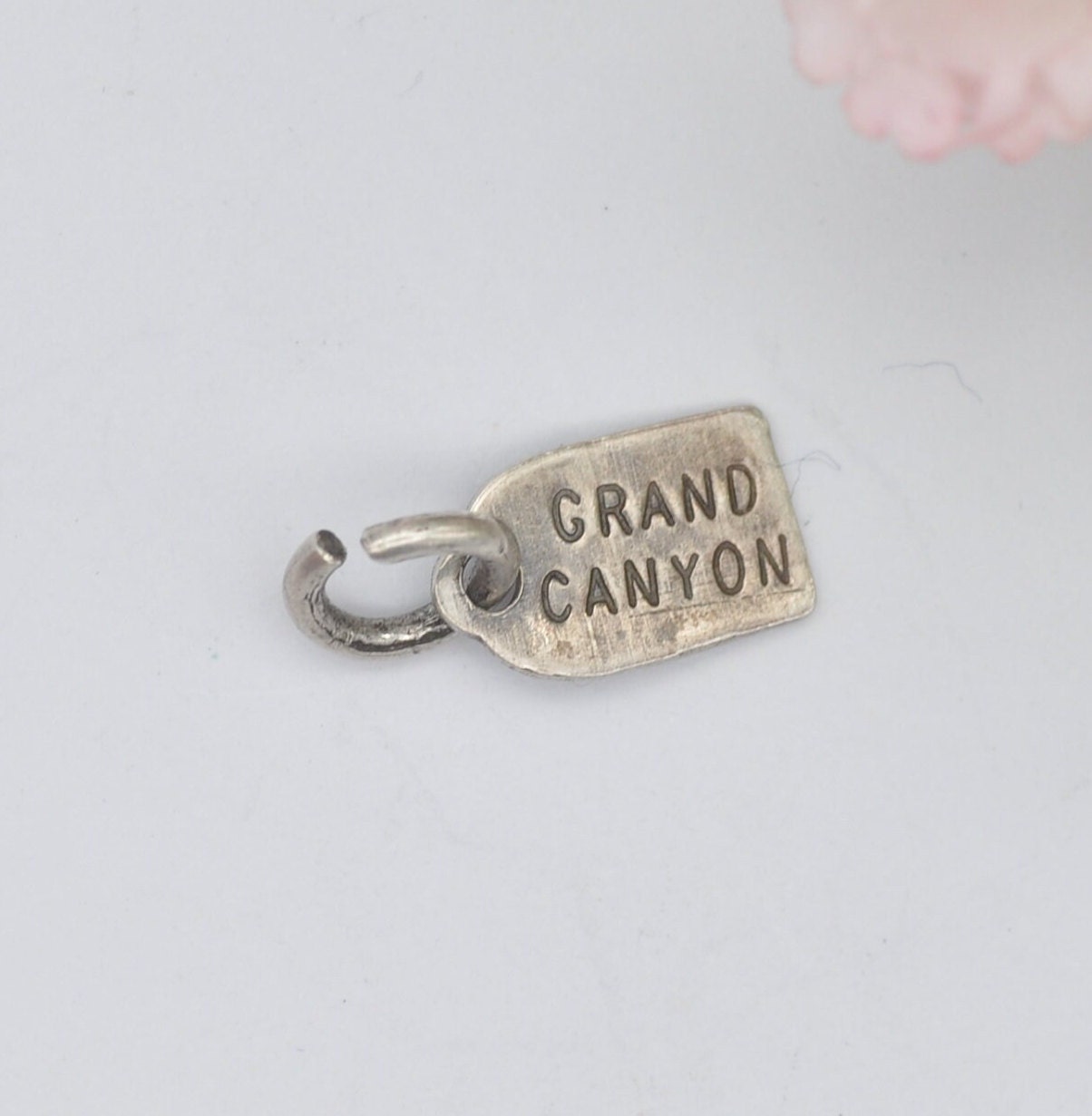 Vintage Sterling Silver Grand Canyon Souvenir Charm Pendant - American Tourist Travel Gift | Luggage Tag