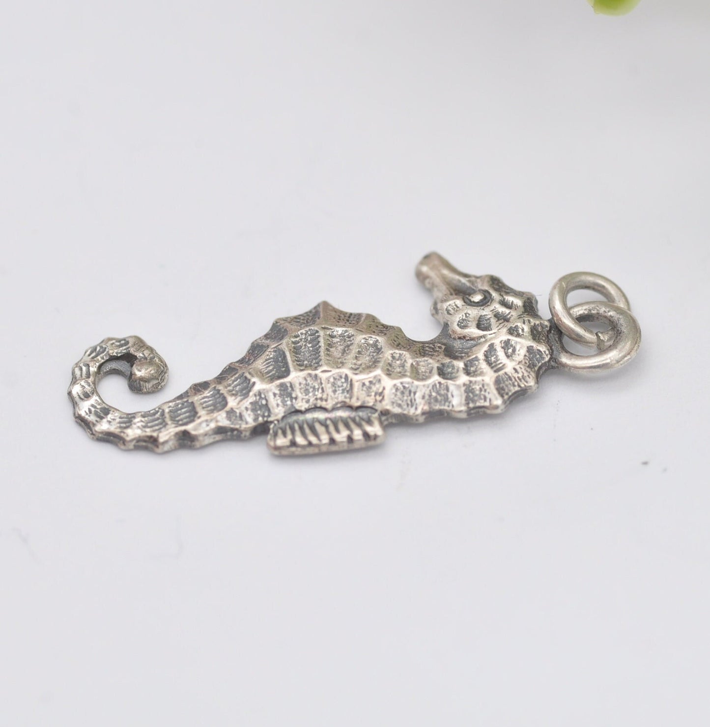 Vintage Sterling Silver Seahorse Charm Pendant - Detailed Animal Gift