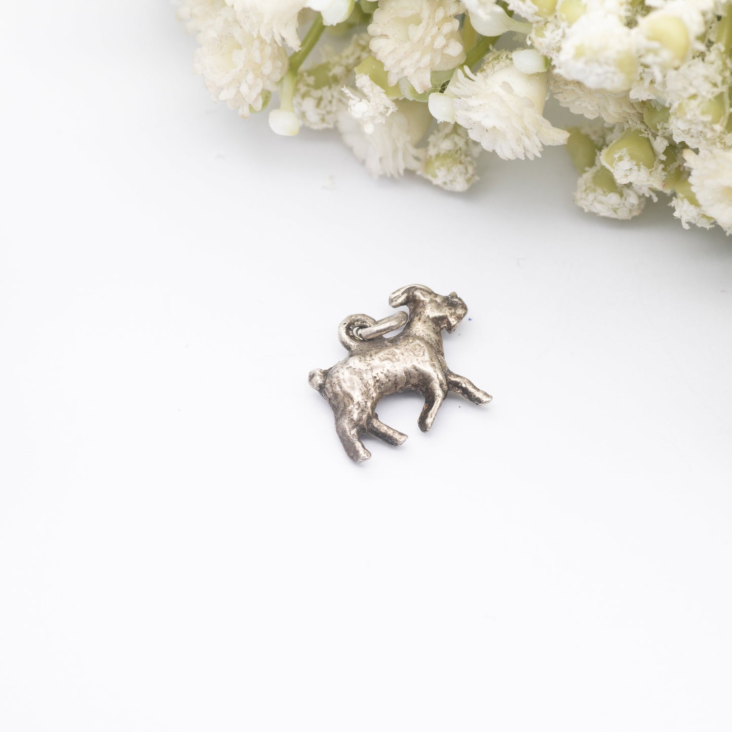 Vintage Sterling Silver Goat Charm Pendant - Farm Animal | Aries Ram | Charm Bracelet