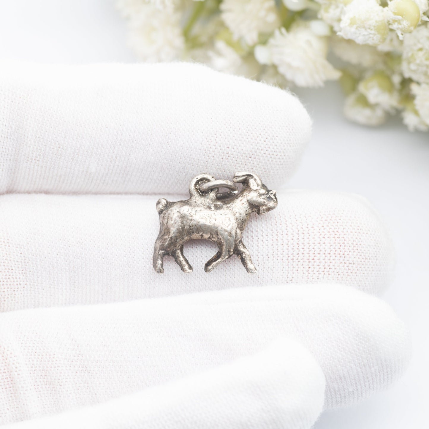 Vintage Sterling Silver Goat Charm Pendant - Farm Animal | Aries Ram | Charm Bracelet