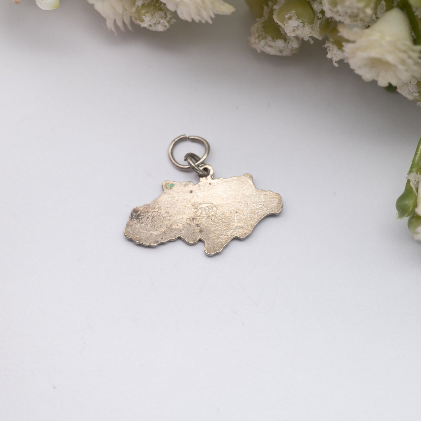 Vintage Sterling Silver Jamaica TLM Enamel Souvenir Charm Pendant - Caribbean Island Map | Tourist Charm | Scrap Book | Charm Bracelet