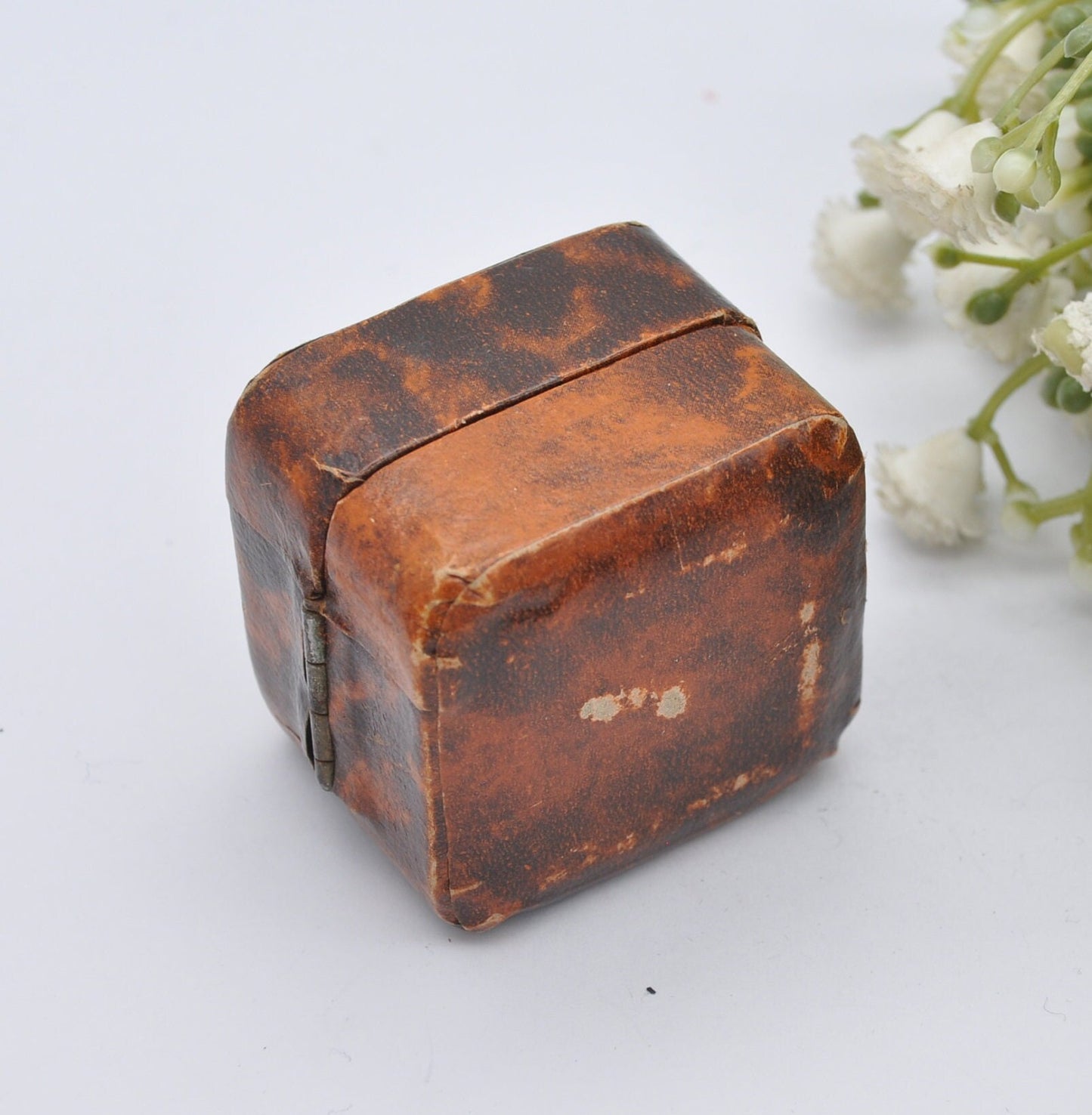 Antique Ring Box with Gold Tooling - Faux Tortoiseshell Effect | A. E. Hopper York Jewellers | Silk and Velvet Lined