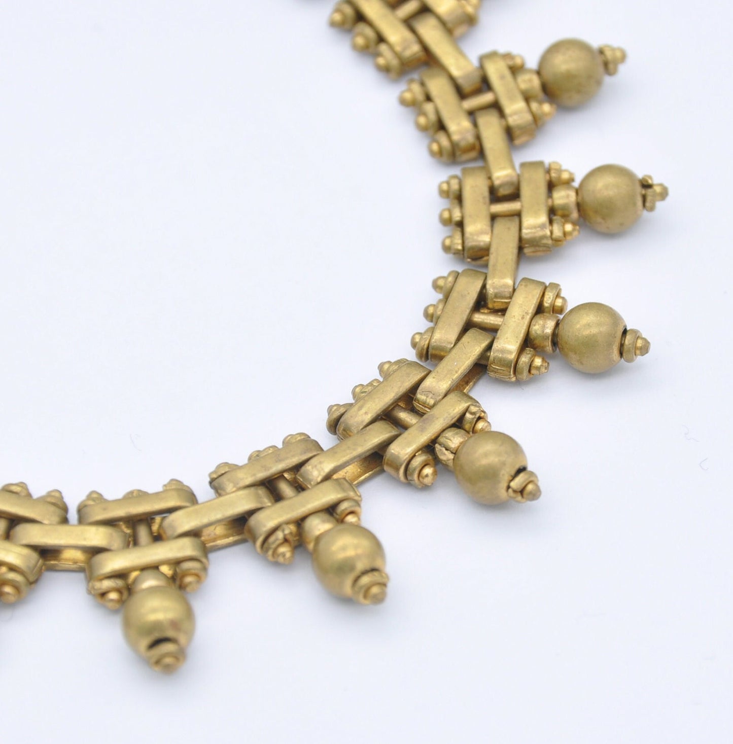 Vintage Art Deco Brickwork Collar Necklace Attributed to Jakob Bengel - Mauerwerk Brick Link | Machine Age | Collectable Costume Jewellery