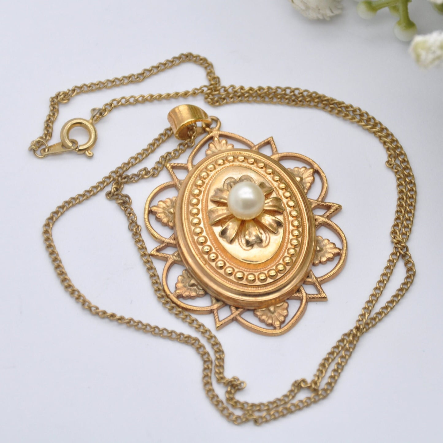 Vintage Pearl Pendant Necklace by Sharmaine Paris