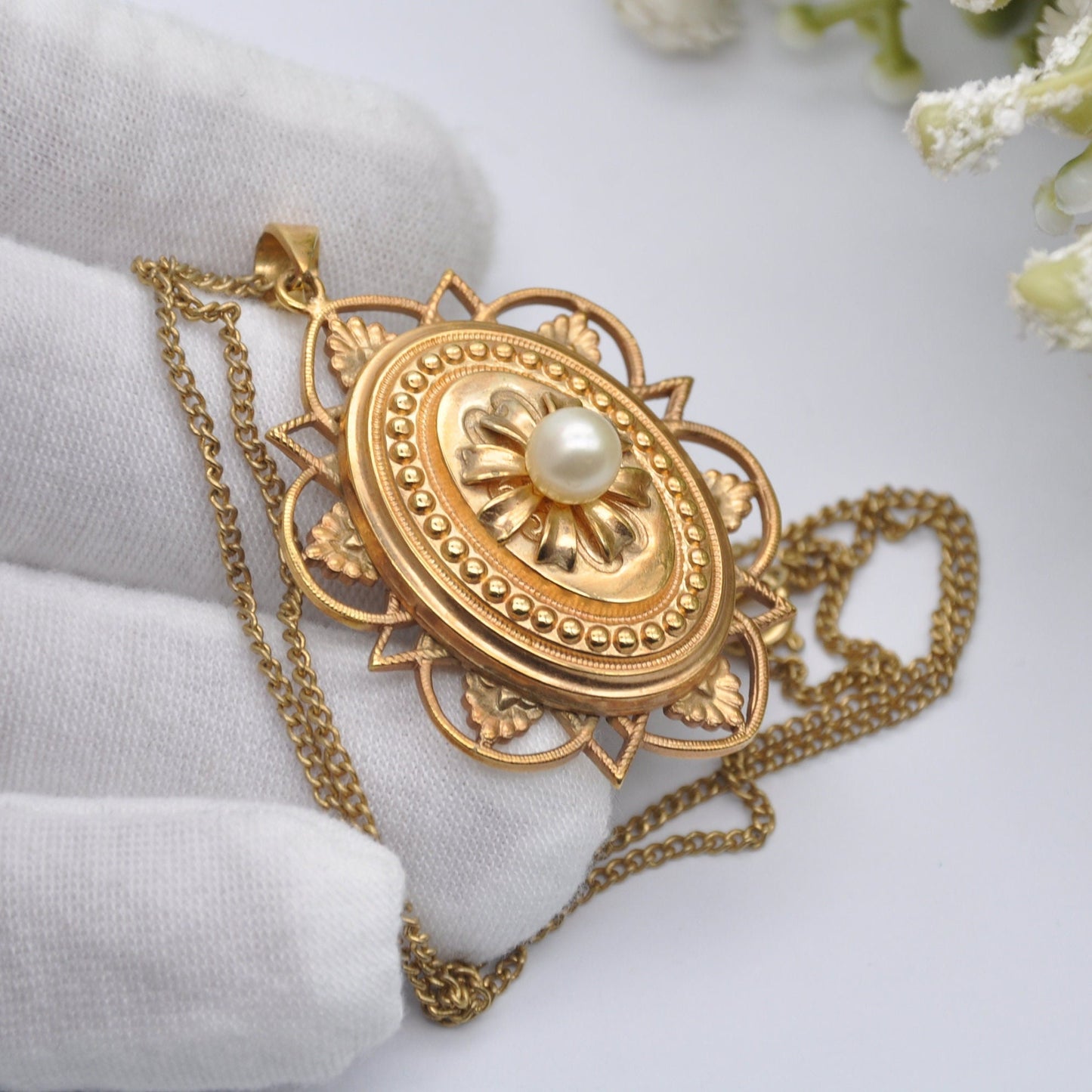 Vintage Pearl Pendant Necklace by Sharmaine Paris
