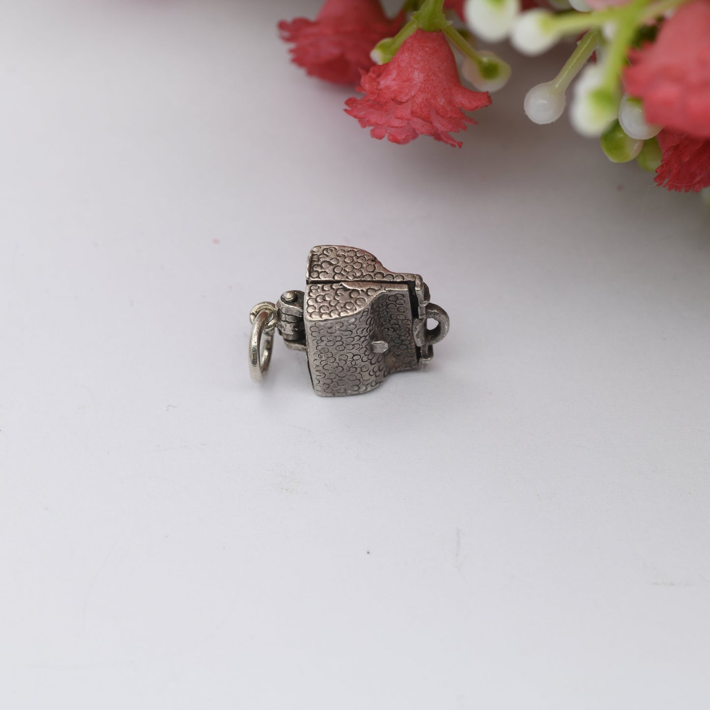Vintage Sterling Silver Dr Stork Bag Charm - Doctor's Bag Opening to Reveal a Baby