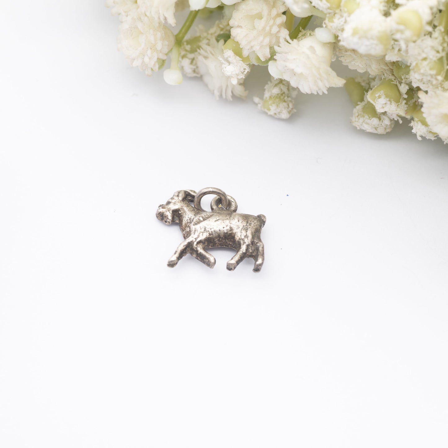 Vintage Sterling Silver Goat Charm Pendant - Farm Animal | Aries Ram | Charm Bracelet