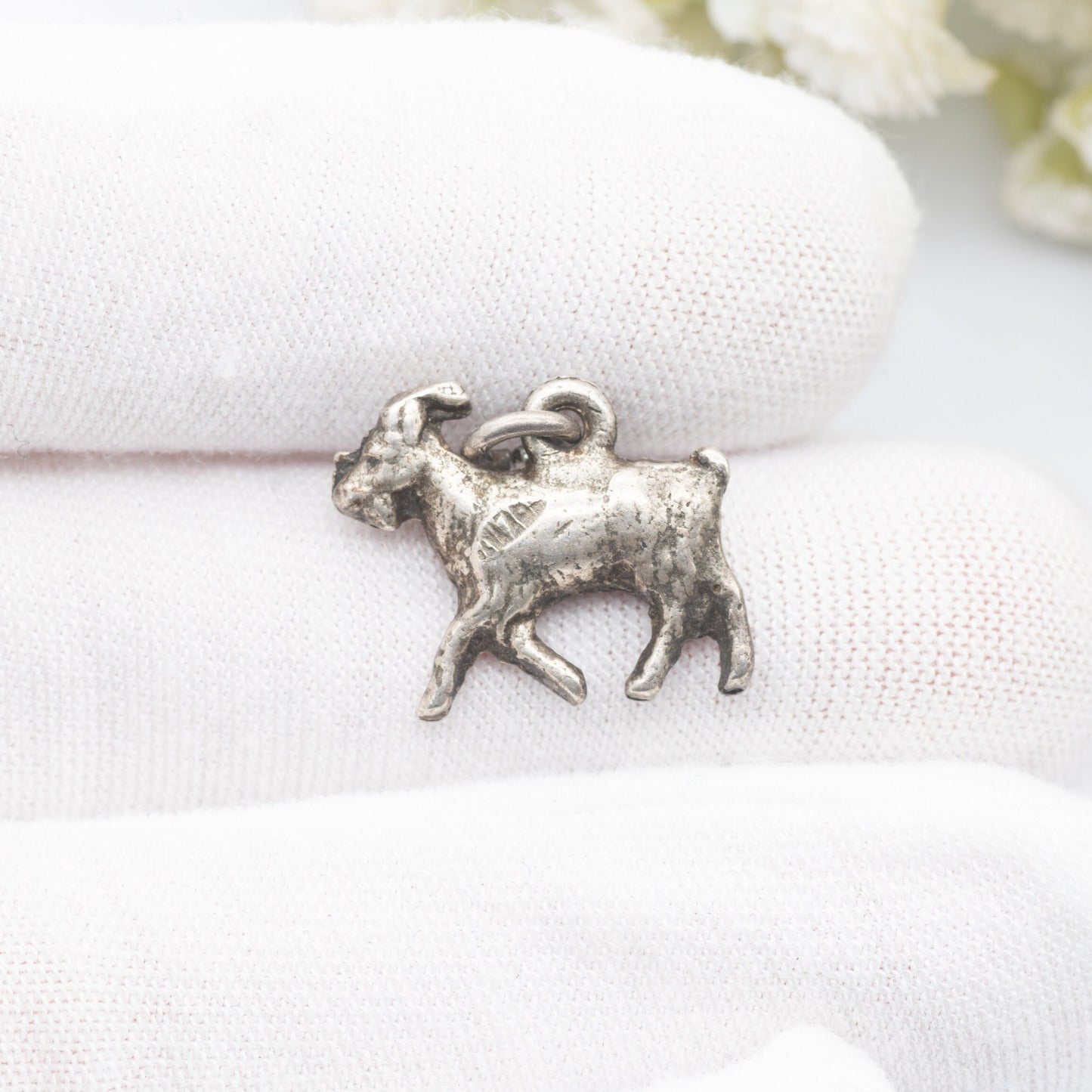 Vintage Sterling Silver Goat Charm Pendant - Farm Animal | Aries Ram | Charm Bracelet
