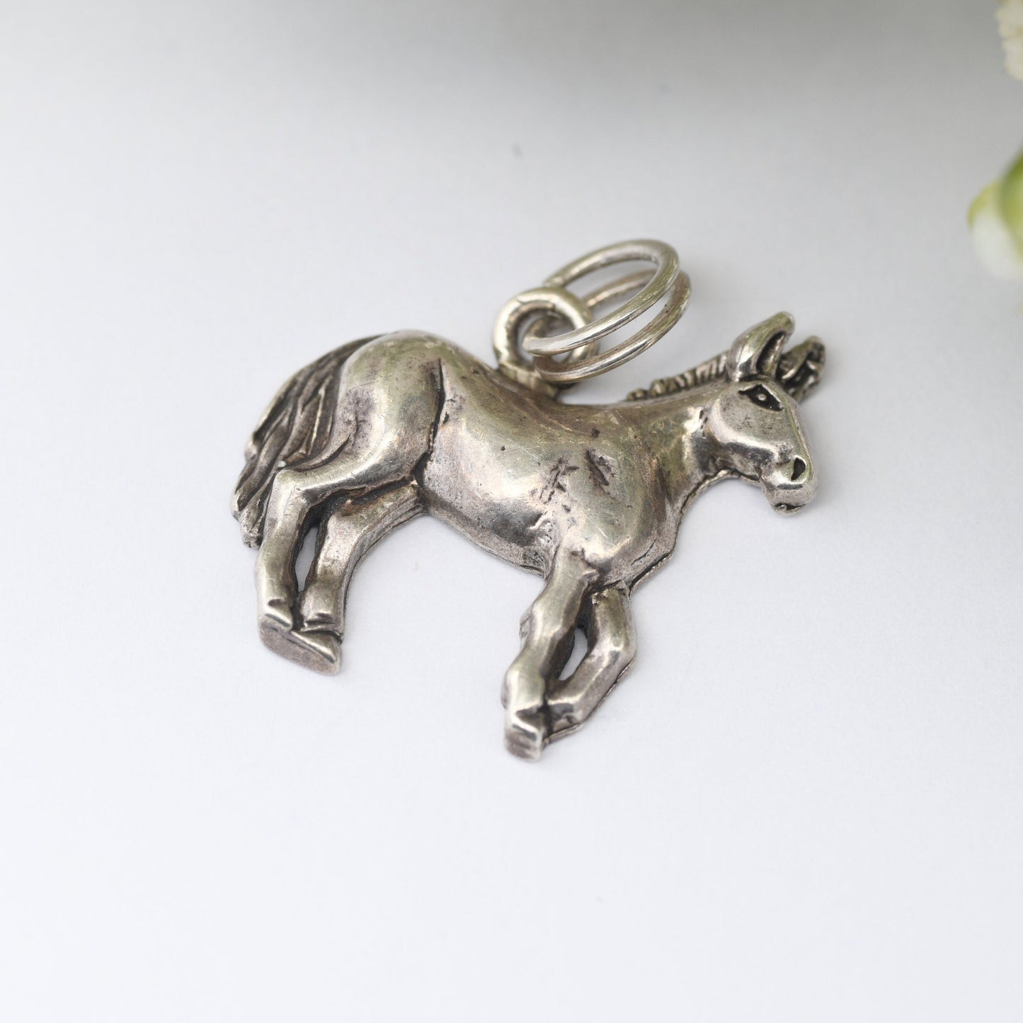 Vintage Navajo Sterling Silver Horse Charm Pendant - American Animal Nature Lover Gift