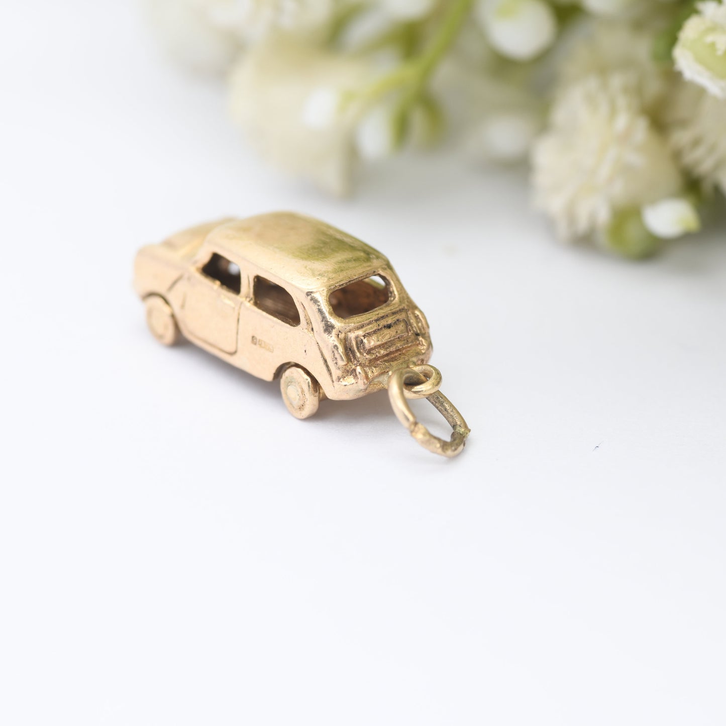 Vintage 9ct Gold Classic Car Charm Pendant 1965 - Retro Car Enthusiast | Nicely Detailed | H S Ltd Harrods H Samuels
