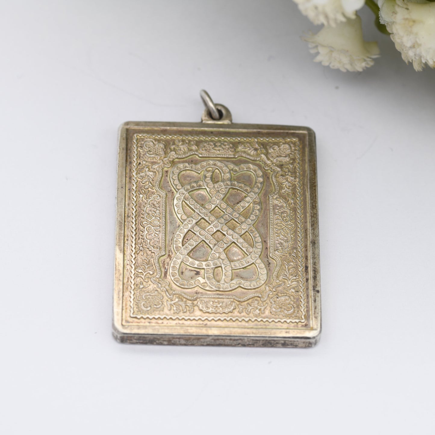 Vintage John Pinches 1977 Sterling Silver Valentine's Day Pendant Medal - Twisted Crossed Hearts Design | Wearable Silver Ingot