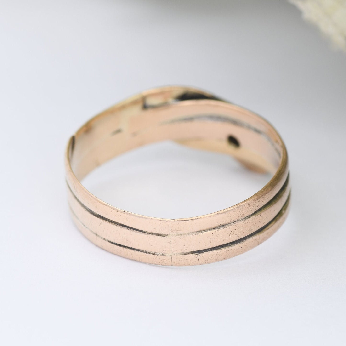 Antique 18ct Gold Diamond Snake Ring - Victorian Coiled Snake Band | Unusual Unisex Engagement | UK Size - T | US Size - 9 3/4